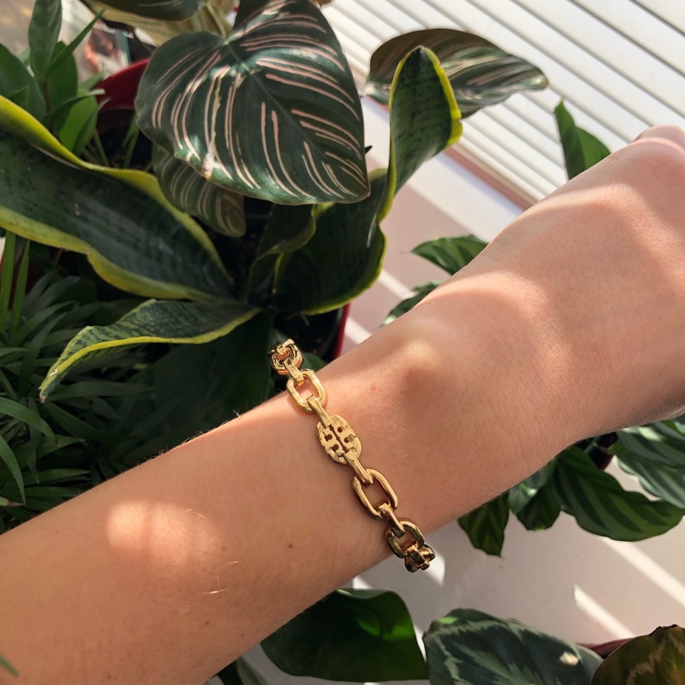 Tory Burch Logo Bangle Bracelet -  Gold